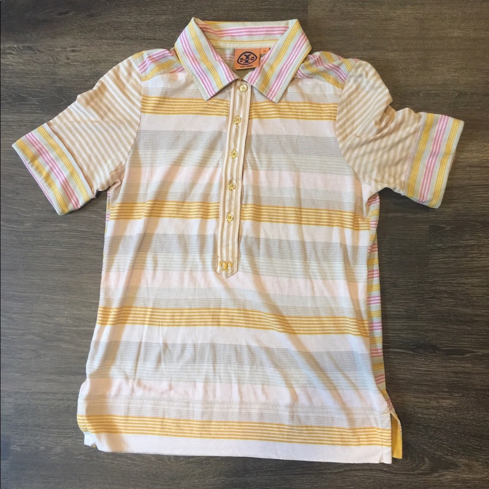 Tory Burch Striped Polo XS